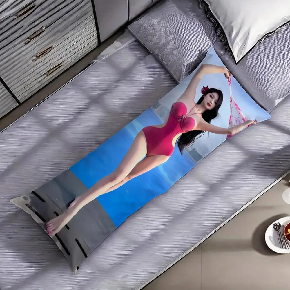 HD Seaside Long Hair Bikini Girl Long Body Pillow Cover 3D Ocean Coast Print  Skin Dakimakura Case Fashion Adult Hugging Pillow