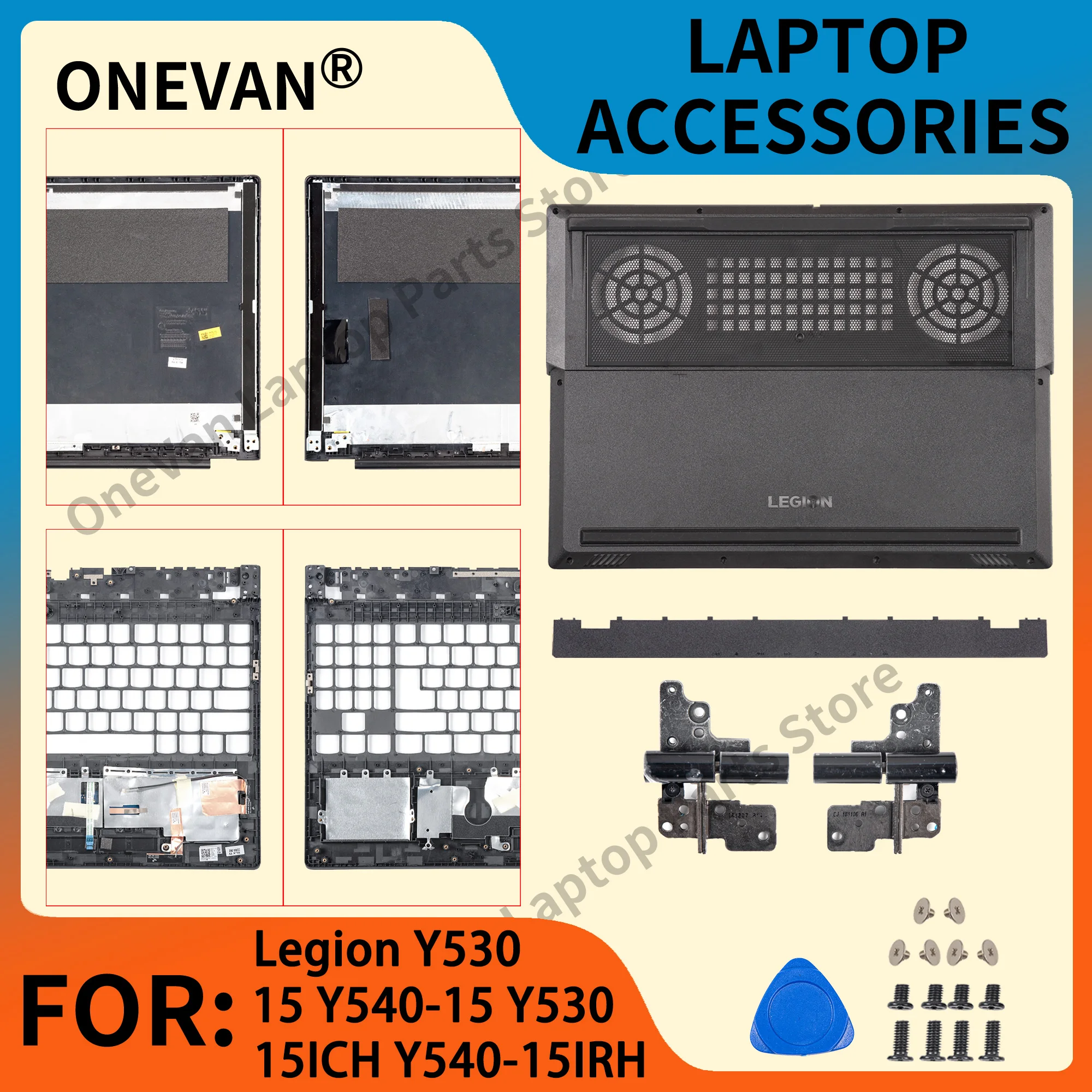 

NEW Case For Legion Y530 Y530-15ICH Y540-15 Y540-15IRH Y7000 2018 2019 LCD Back Cover Hinges Bottom Case