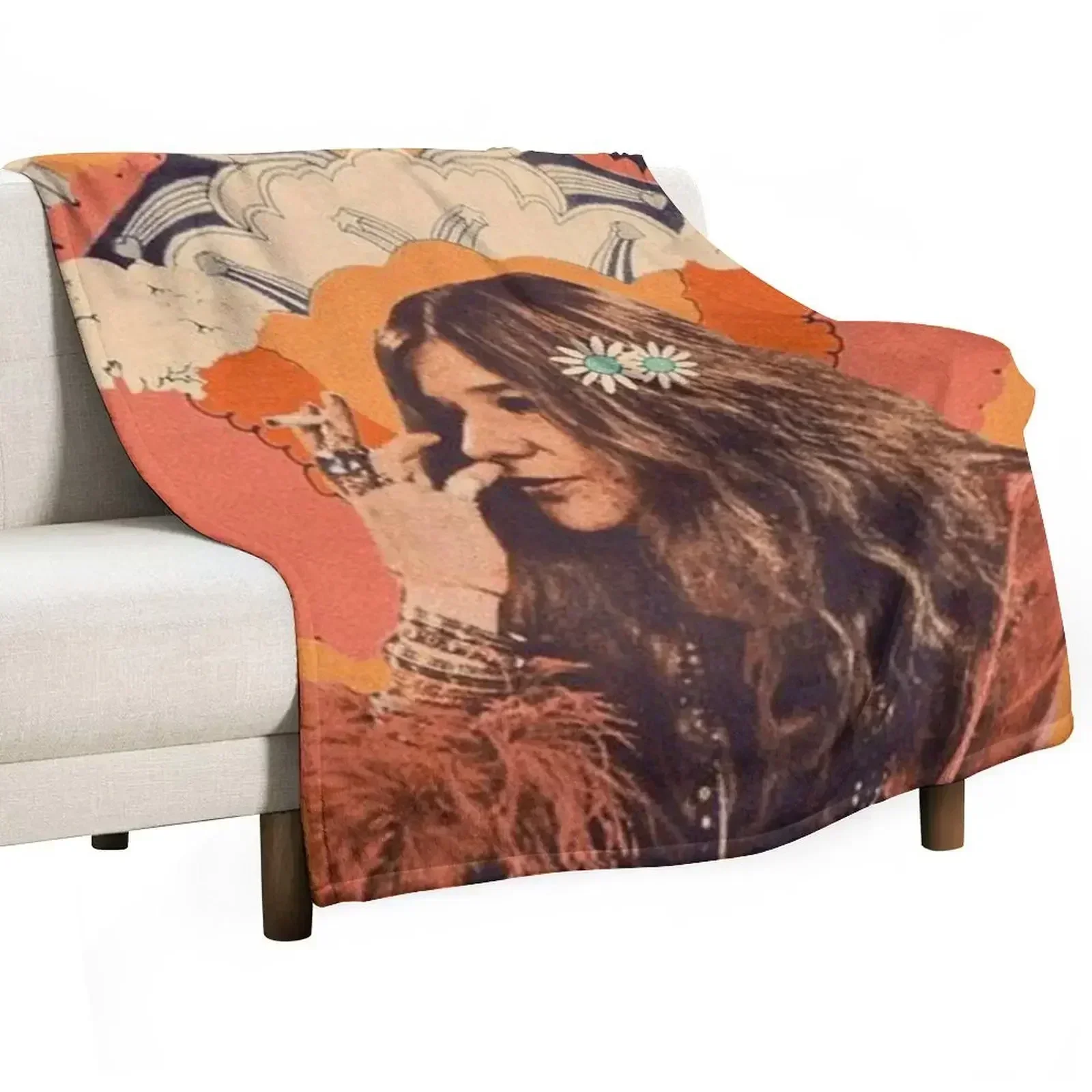 Janis joplan Throw Blanket Loose Picnic Blankets