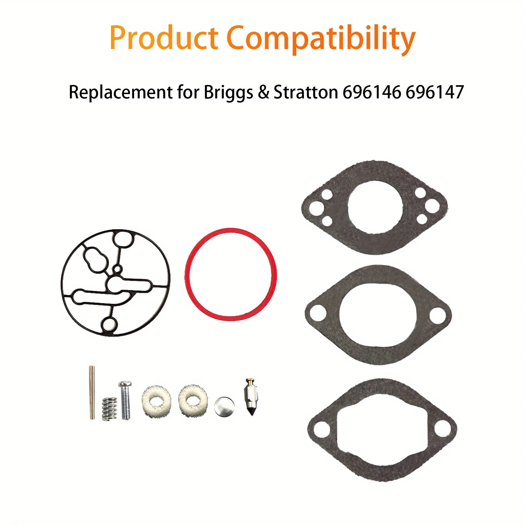 キャブレター オーバーホール リビルド修理キット 交換用 696146 696147 2034 2044 206400 20D400 20F400 210400 水平エンジン用