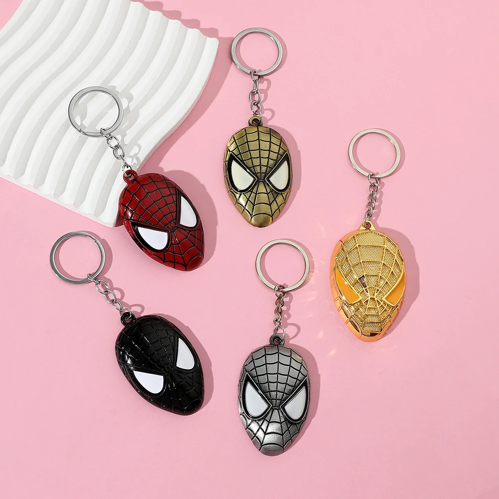 Avengers Spiderman Schlüsselanhänger Modischer Charm Superhelden-Spiderman-Masken-Anhänger Auto-Schlüsselring Accessoire Trendiges Geschenk für Männer