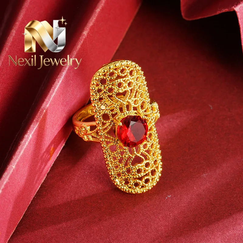 

Nexil Jewelry Nexil Jewelry 24K Gold AU999 Hollow Fortune Adjustable Ring Women - Premium pure gold, lightweight hollow, prac