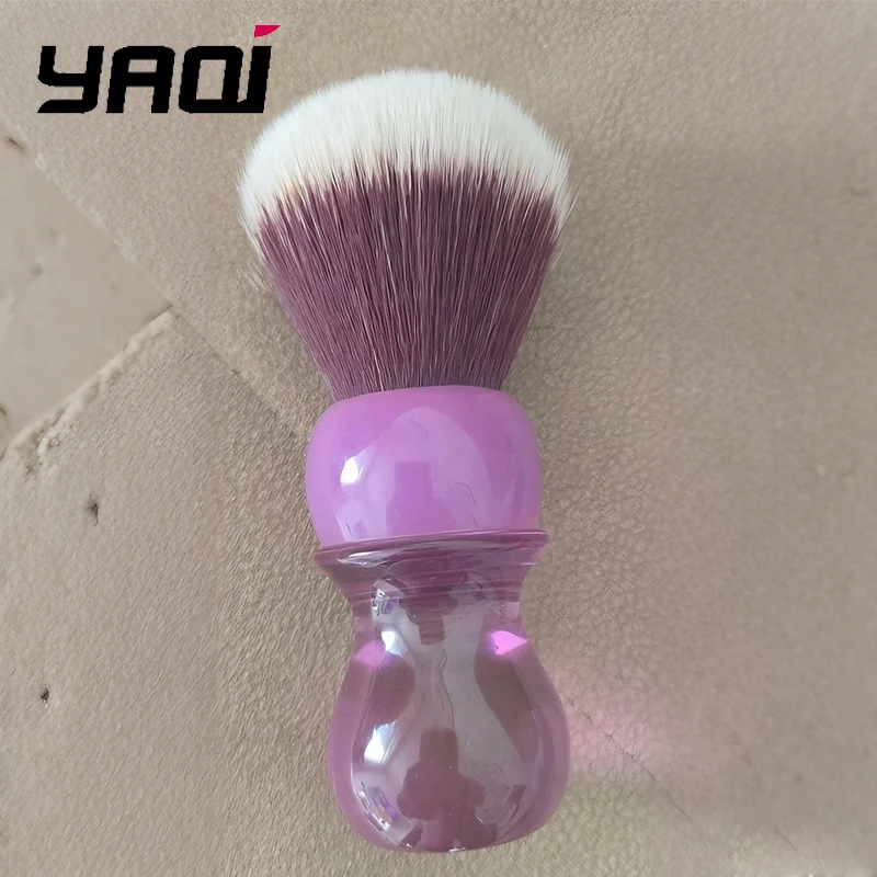 Nouveauté 2026 ! YAQI Brosse à raser pour homme avec manche violet 24 mm et poils synthétiques en vison