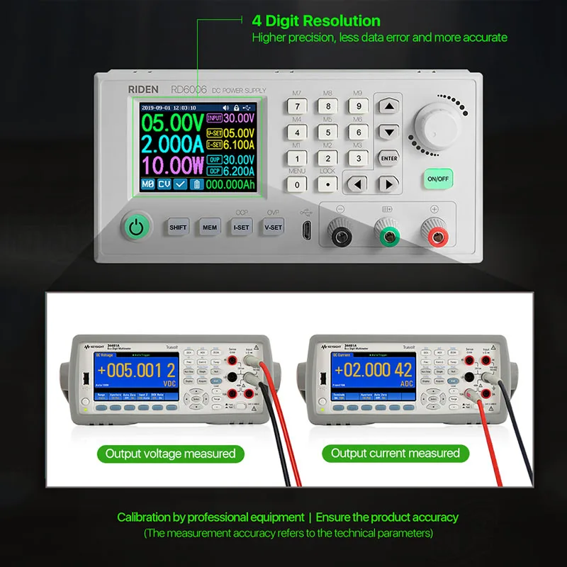 RD6006 RD6006W USB DC-DC tensione corrente Step-down modulo di alimentazione Buck convertitore di tensione voltmetro 60V 5A alimentatore