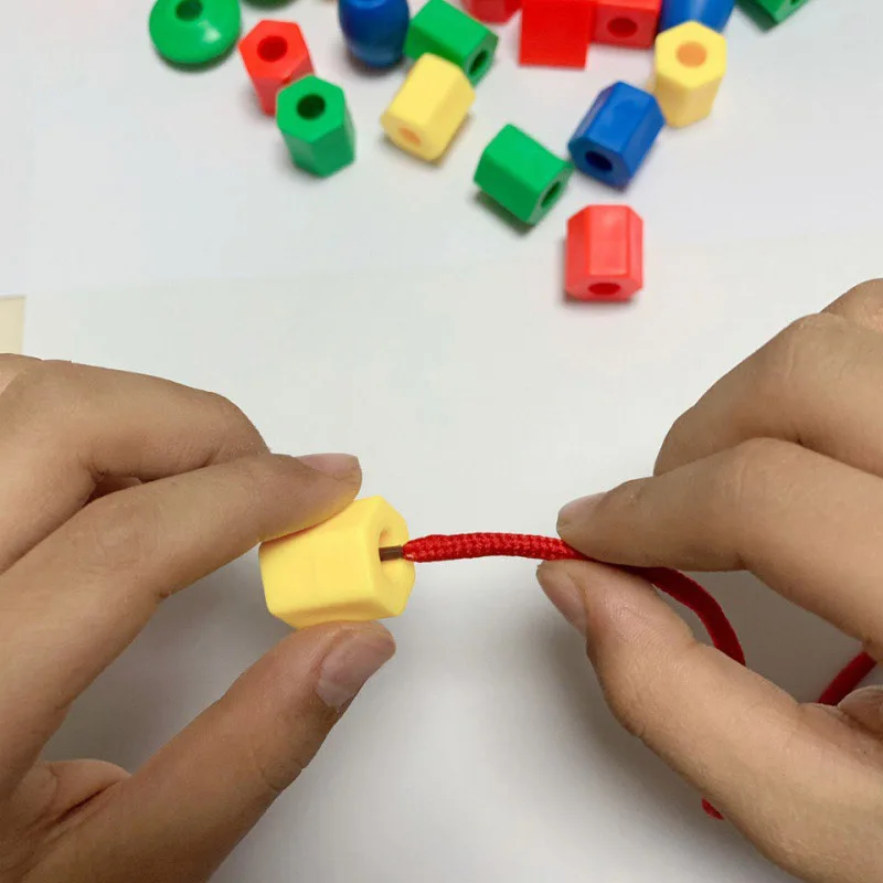 Perles d'enfilage pour tout-petits, jouets mentaires oriels Montessori, ergothérapie, activités de motricité fine, 50 pièces