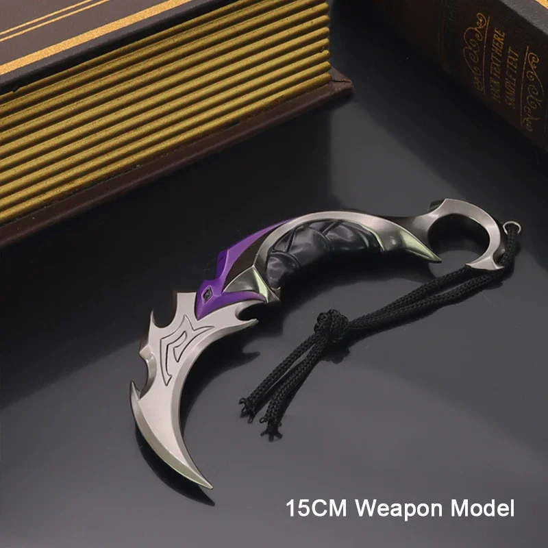 

Valorant Game Surrounding Predation Impression Claw Knife Кожаный чехол Нож Сплав 15 см Реплика оружия Модель Металлический орнамент Игрушка