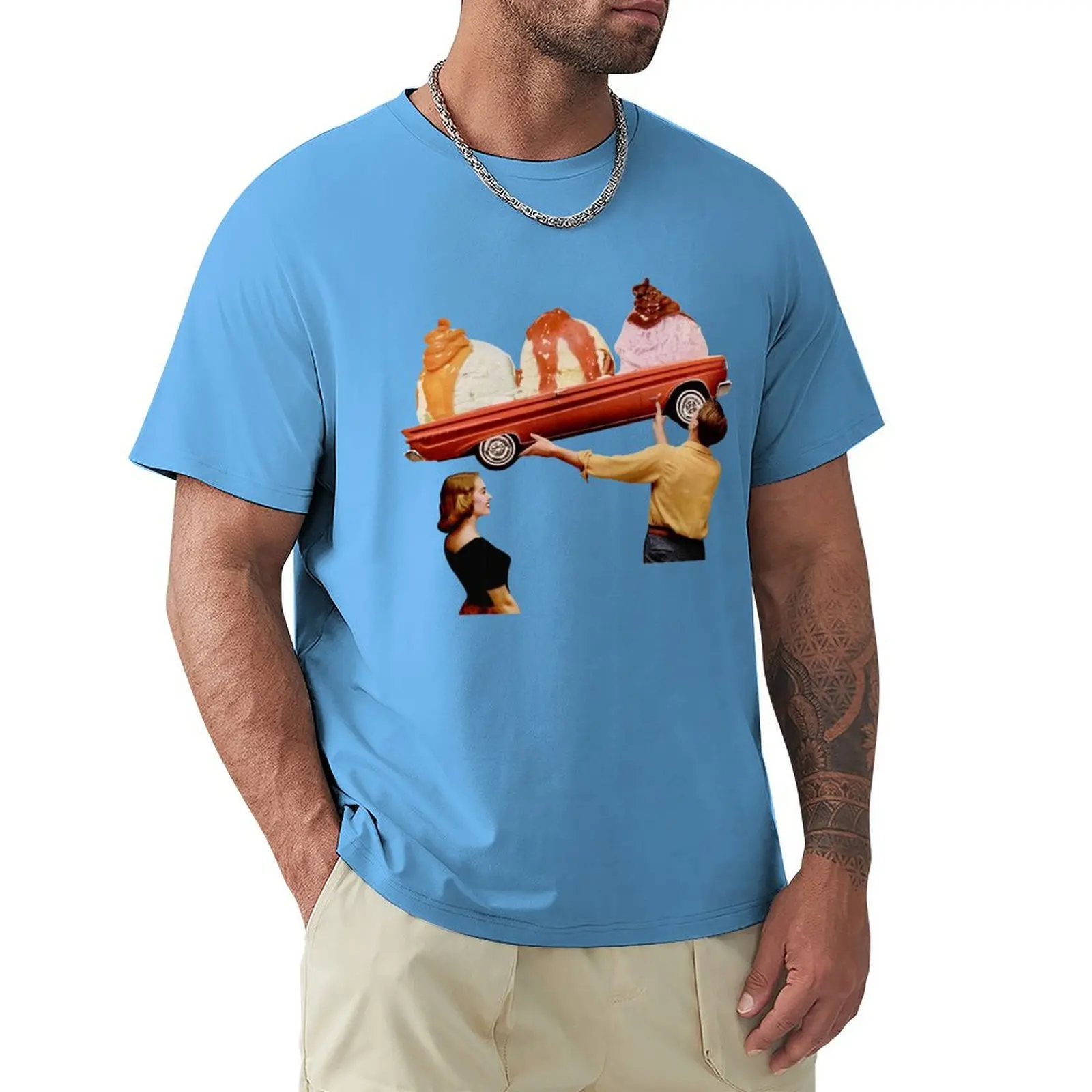 BIG Ice Cream T-Shirt oversized boys whites designer t shirt men