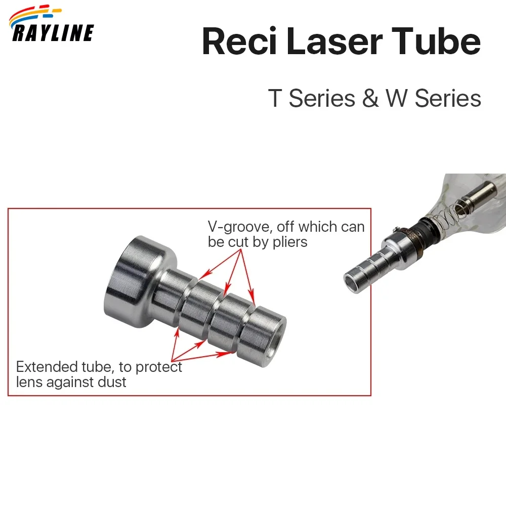 Reci W4/T4 100W CO2 Laser Tube Wooden Case Box Packing Dia. 80mm/65mmfor CO2 Laser Engraving Cutting Machine S4 Z4