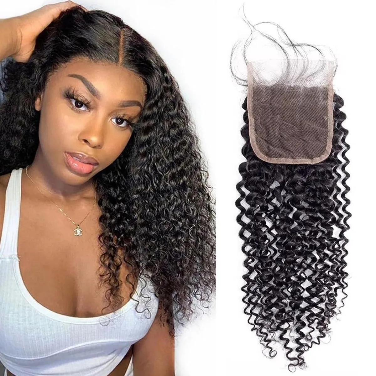 

Бразильские кудрявые вьющиеся 4x4 кружевная застежка 100% необработанные человеческие волосы девственницы предварительно выщипанные Джерри вьющиеся фронтальные застежки натуральный черный