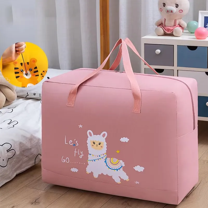 Cartoon Quilt Storage Bag Mobile Packaging Bag Non woven Student Quilt Storage Bag Large Capacity Portable