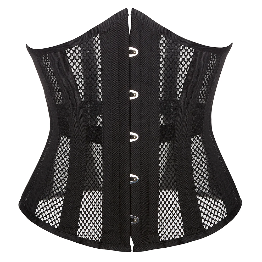 26 Steel Bones Hollow Out Mesh Underbust Corset Cupless Korset Basques Slim Fit Shaper