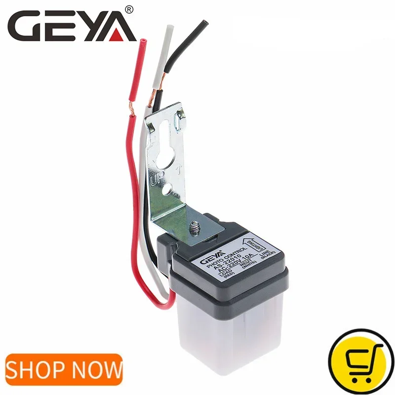 

2PCS GEYA Automatic On Off Photocell Street Light Switch AC220V 50-60Hz 10A Photoelectric Switch Smart Control