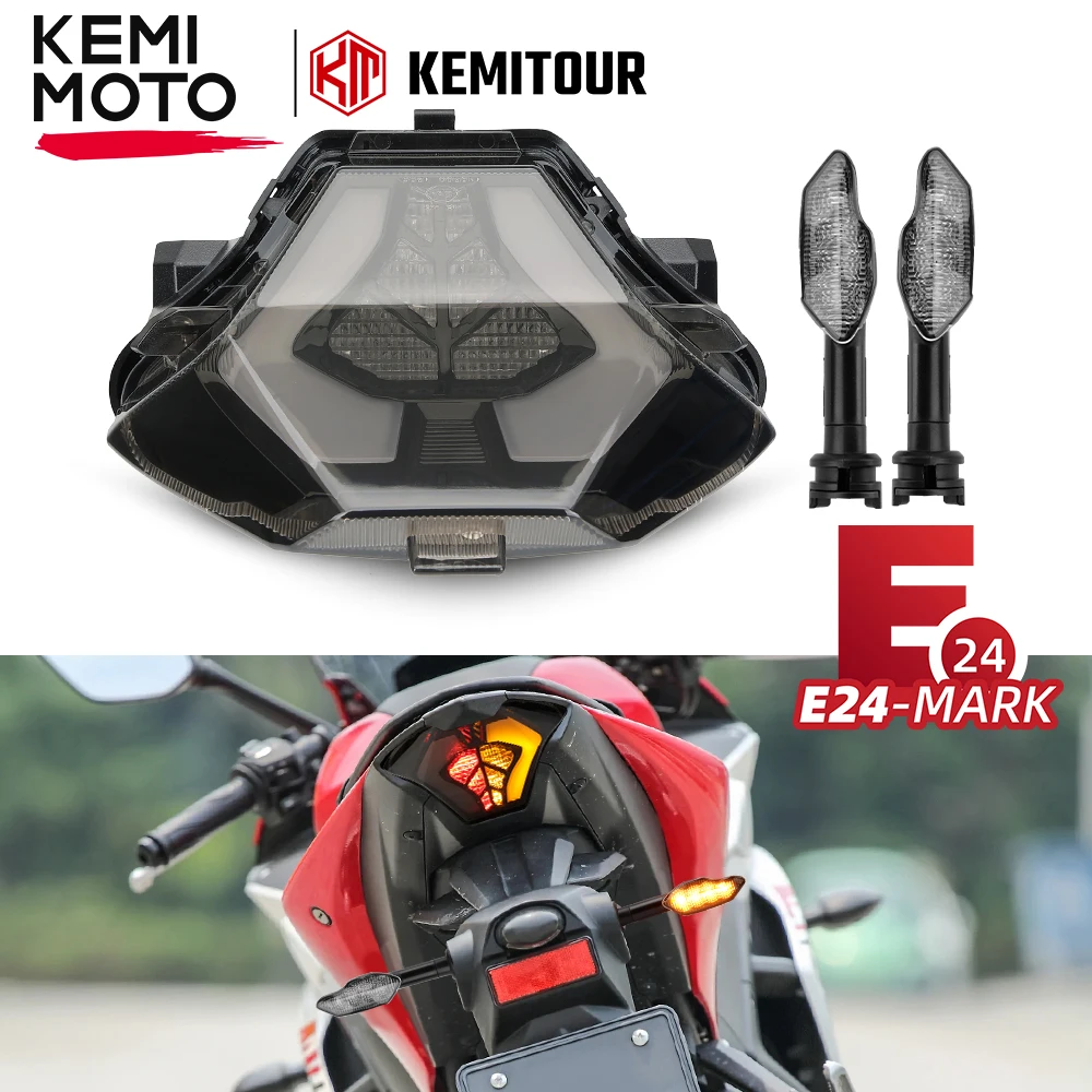

E24 Taillight R3 R25 Y15ZR MT07 FZ07 LC150 LED Tail Lights With Turn Signal Motorcycle Brake Stop Light MT-03 MT-07 MT-25