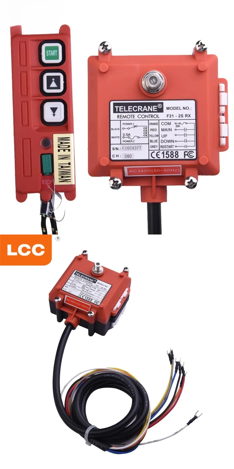 IP65 industrial remote control push button switch F21-2S industrial wireless remote control