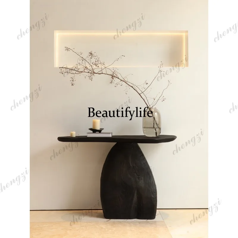 Wabi Sabi Wind Entrance Table Solid Wood Entrance Hall Table Medieval  Aisle Art End Scene