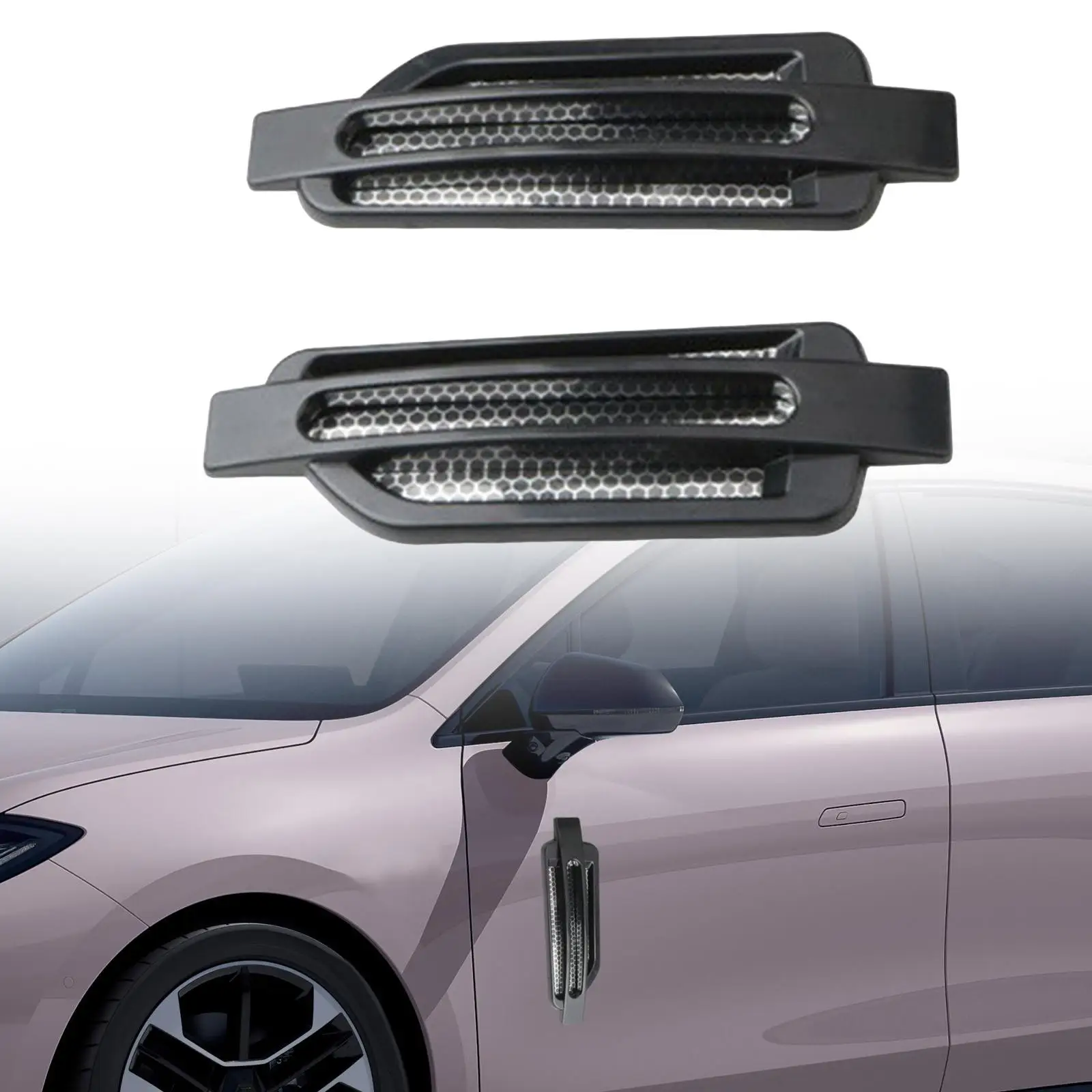 2Pcs Car Side Vent Decal Simulation Decorative Car Vent Accessories Fashion Universal Easy Installation Car Air Vent Sticker