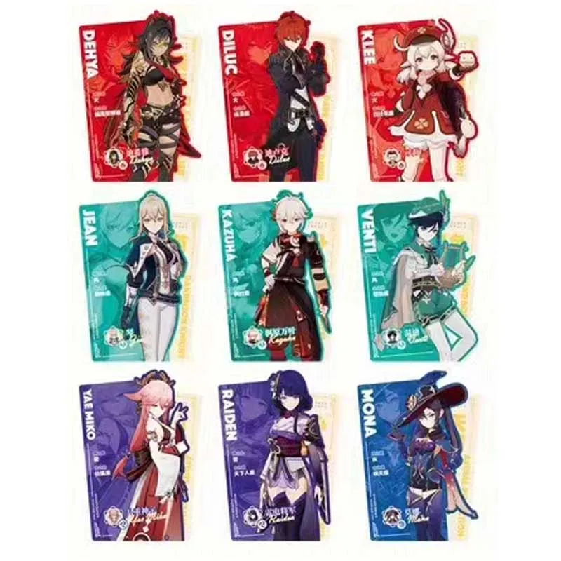 Official Genshin Impact Card Collection Wave 4 Holographic Metal Tickets Acrylic Standee Anime Artwork Gift