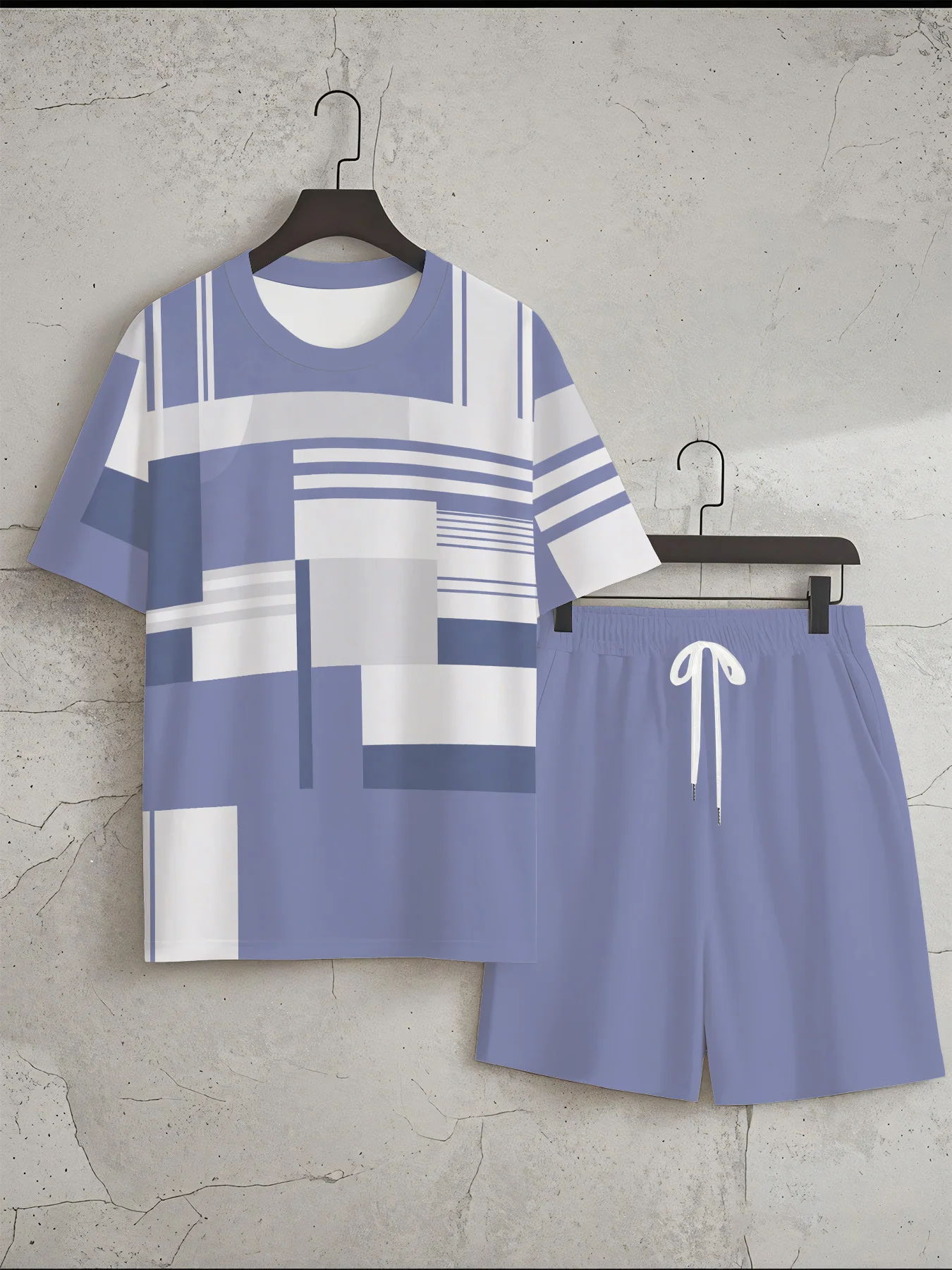 ชุดเซ็ตเสื้อแขนสั้นผู้ชายลายทา - Street Fashion Designer บทวิจารณ์และราคา