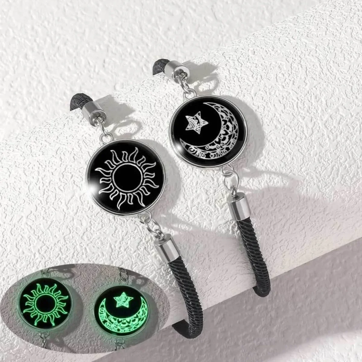 New 2PCS Sun Moon Luminous Bracelets | Couple Friendship Rope Chain | Perfect Gift Jewelry for Women Men