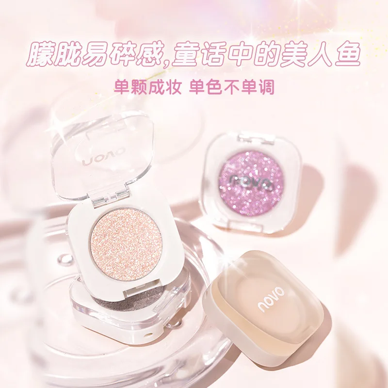 

Novo Strong Stickiness Eye Ehadow High Gloss Polarized Glitter Hottest Single Eyeshadow Palette Carry Easily Cosmetics Makeup