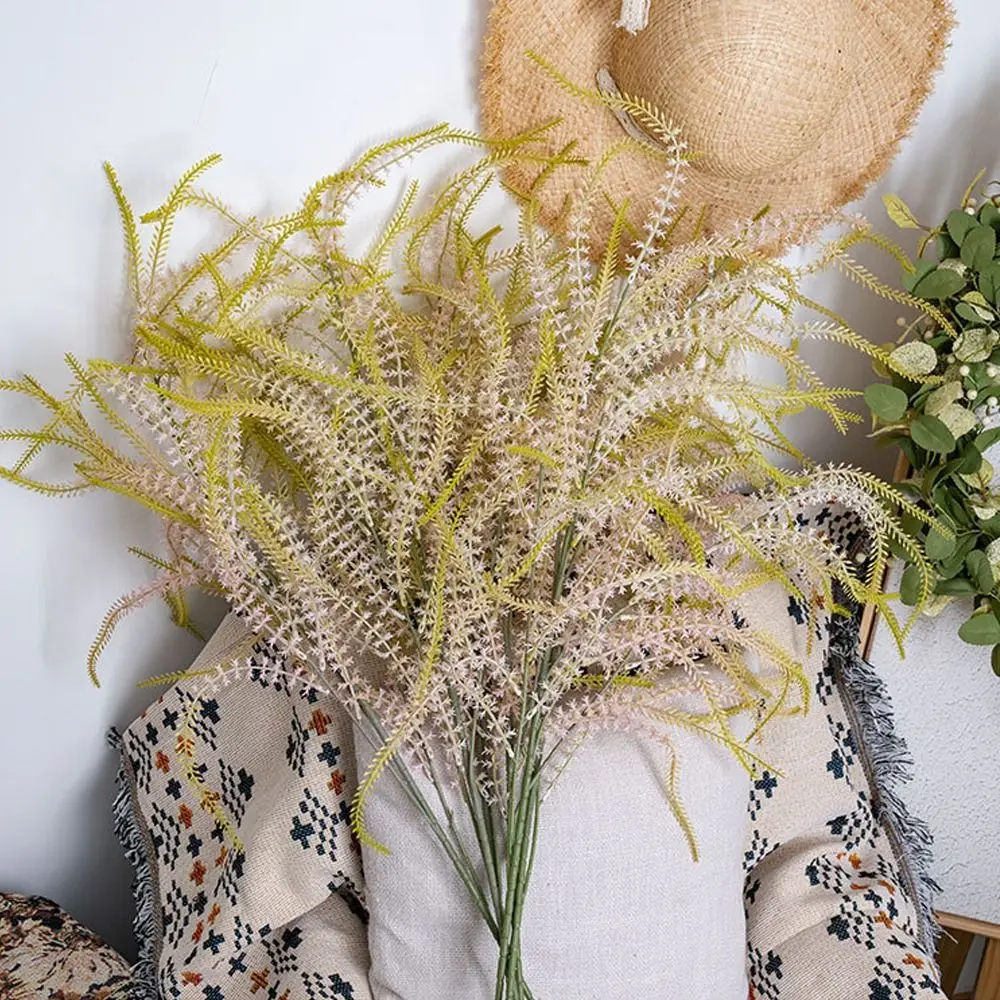 Rama de salvia Artificial realista, resistente a los rayos UV, simulación de tacto Real, hierba de cerdas verdes, planta falsa de plástico, decoración de boda