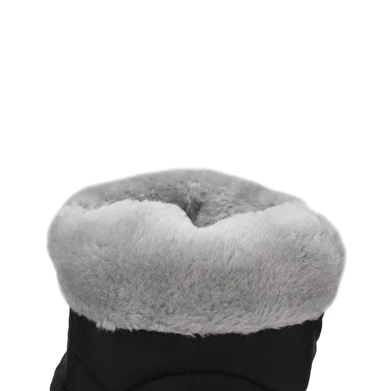 الشتاء أحذية الثلوج جولة تو كعب سميك 5 سنتيمتر الانزلاق على Bowknot مقاوم للماء أفخم الدافئة الركبة عالية بوتا حجم كبير 43 44