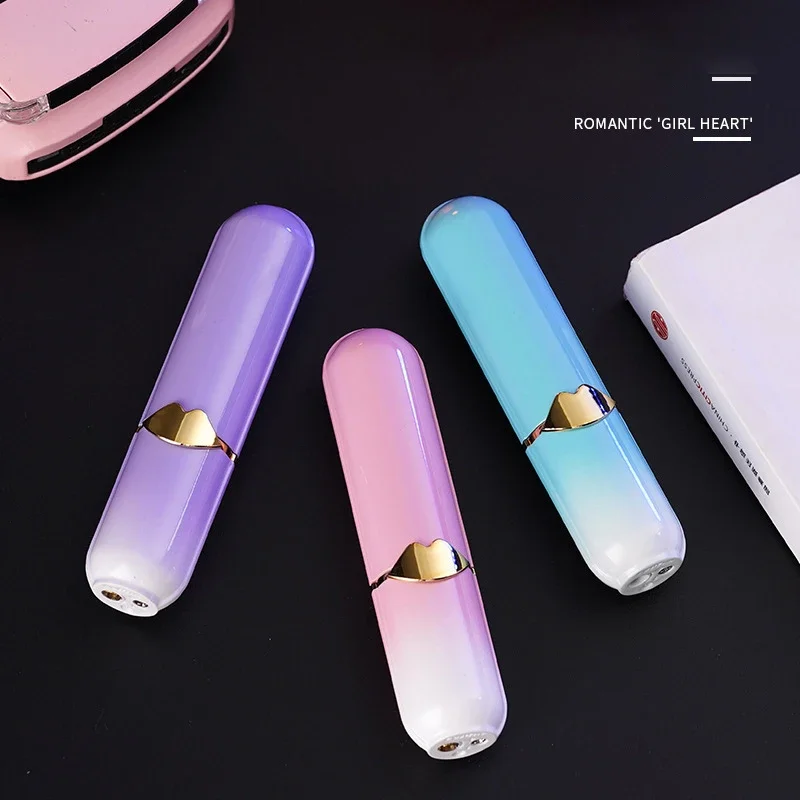 Metal Winproof Gradient Color Lipstick Lighter for Women High-value Butane Gas Trend Gift Smoking Gadgets Cigarette Accessories