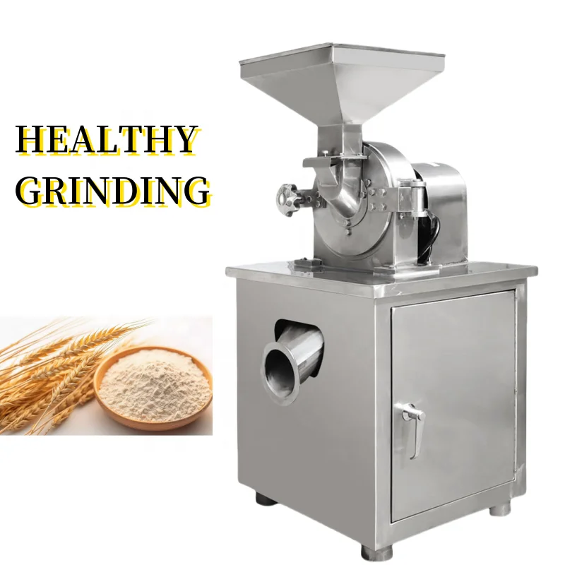 Stainless Steel Cassava Corn Seed Grain Maize Rice Oat Wheat Fine Mill Flour Powder Grinder Making Grinding Milling Machine