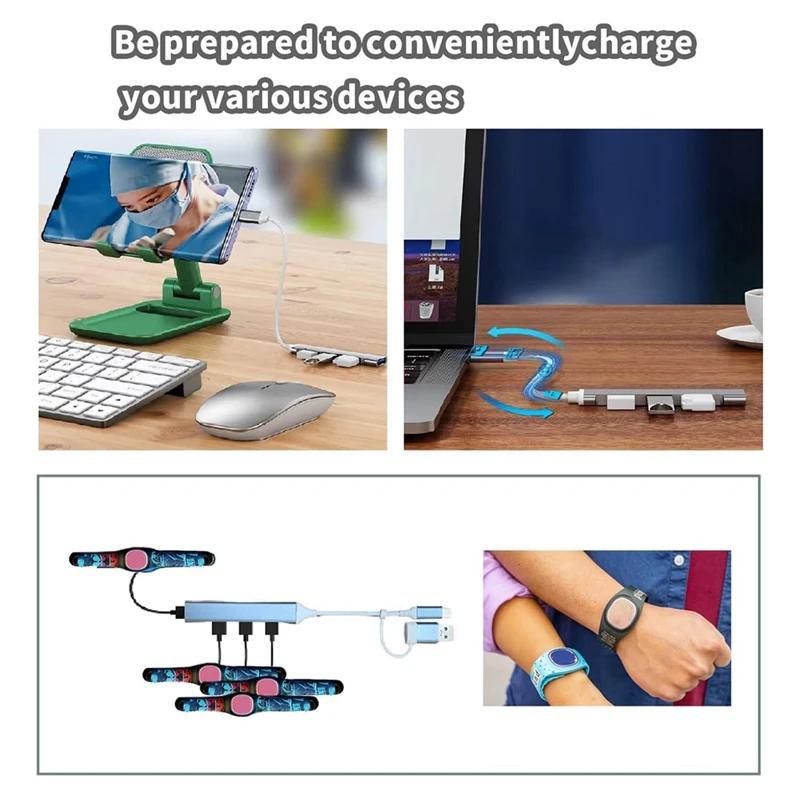 SCLS Multi USB C Hub With USB A Port Multifunctional Charger Adapter For Phone Smartwatch For Travel Trip