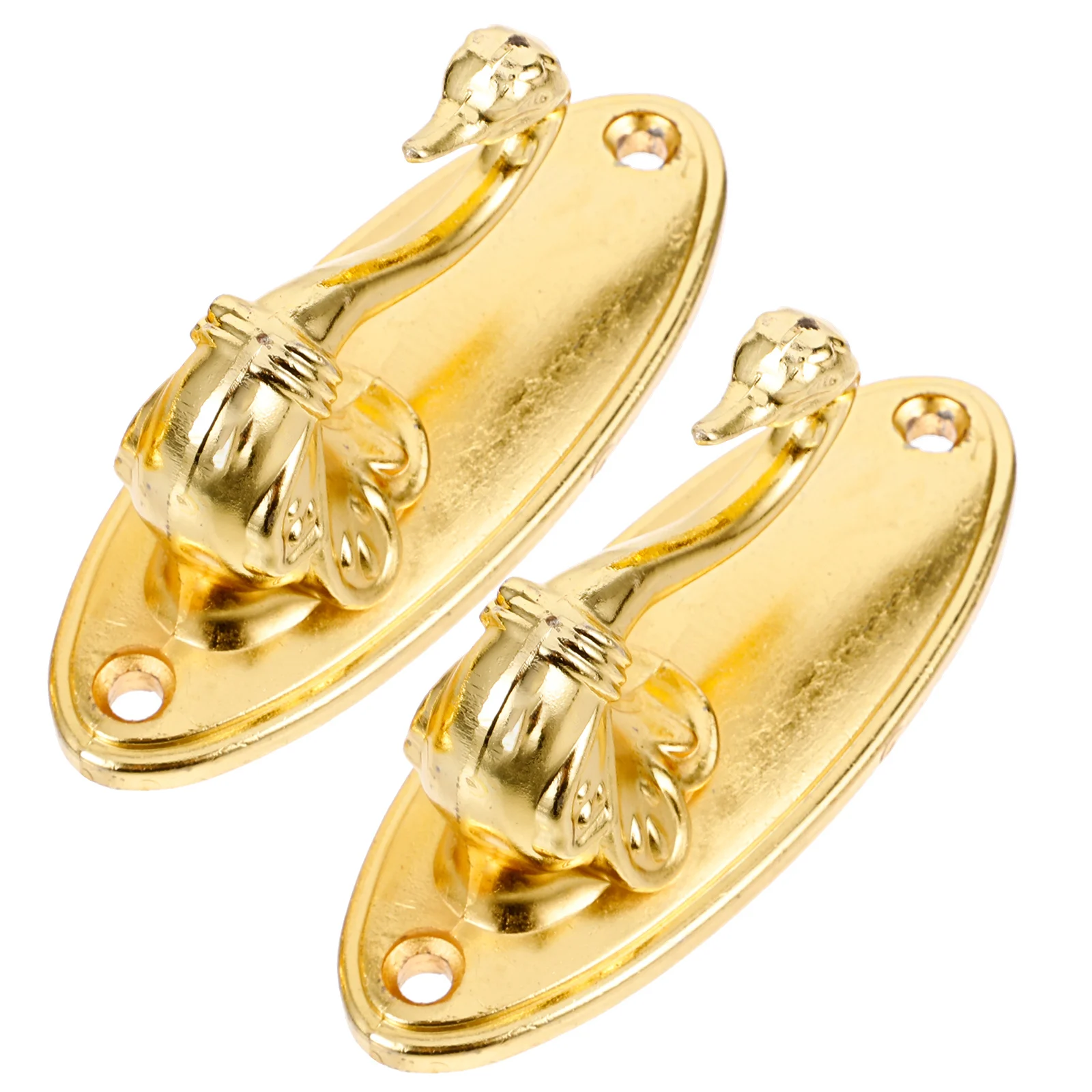 

Pair Golden Curtain Tiebacks Zinc Alloy Classic Swan Drapery Hooks Elegant Holdbacks Vintage Home Decor Window Accessories