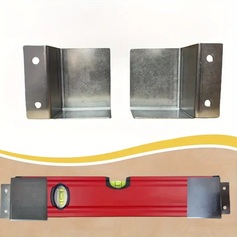 

2PCS Universal Stainless Steel Heavy-Duty Metal Level Holder Set – Locking Level Mount for Secure Storage Tool Accessories