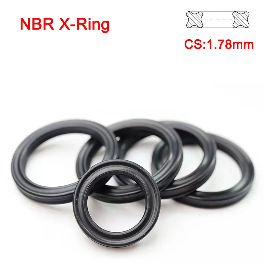 NBR X Ring Seal Thickness/CS 1.78mm Strip Rubber Seal Quad Ring Gasket Replacement Washer Oil Resistance  Auto AS-568