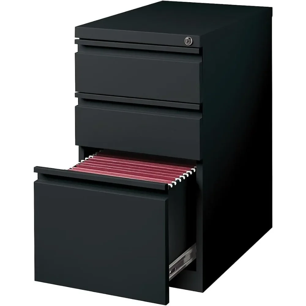 

3-Drawer Vertical File Cabinet, Letter Size Documents, Lockable, 19.88" D x 15" W x 27.75" H, Filing Cabinets