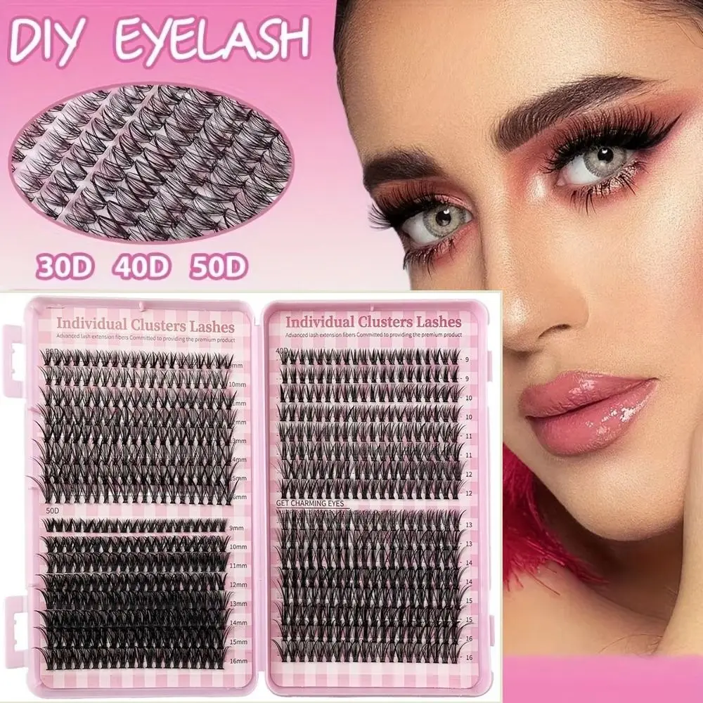 8-16mm Length False Eyelashes 30D/40D/50D/60D Natural Look Fake Eyelash Volume Fans Fluffy Clusters Lash Extension Kit