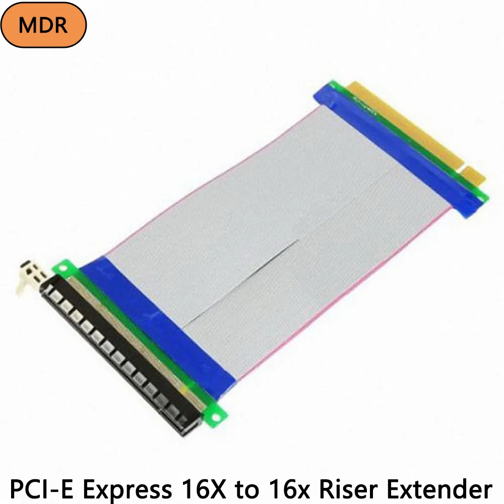 

PCI-E Express 16X to 16x Male to Female Riser Extender Card Ribbon Cable 20cm