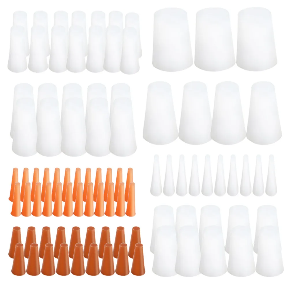 

100Pcs High Temp Masking Plugs Powder Coating Silicone Cone Plugs Assortment Kit Conical Silicone Stopper Plug