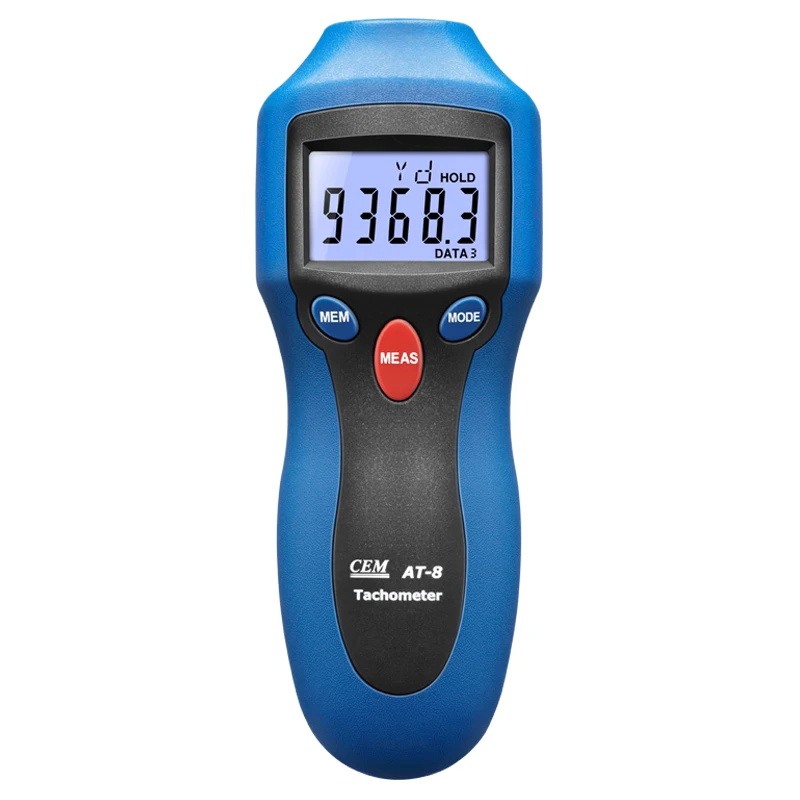

AT-8 Digital Tachometer 2 to 99,999 RPM Non-Contact for Test Range Speed Measuring Instrument for Surface Speed Rotating Obj