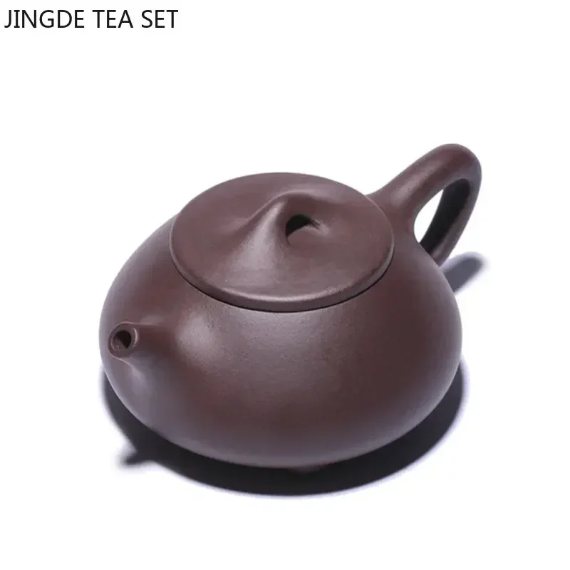 200ml Yixing Raw Ore Purple Sand Teapot Handmade Purple Mud Ball Hole Filter Kettle Zisha Beauty Stone Scoop Pot Home Tea Sets