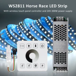 10 м 15 м светодиодная лента с проточной водой DC24V WS2811 Chasing Horse Race Light Сенсорная панель 2835 Беспроводное управление Теплый холодный белый