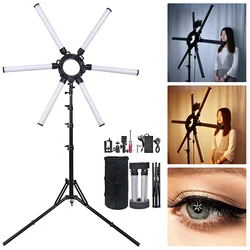 FOSOTO Star Ring Light Multimedia Video Ring Lamp 120W Photography Lamp With Tripod For Makeup Video Photographys