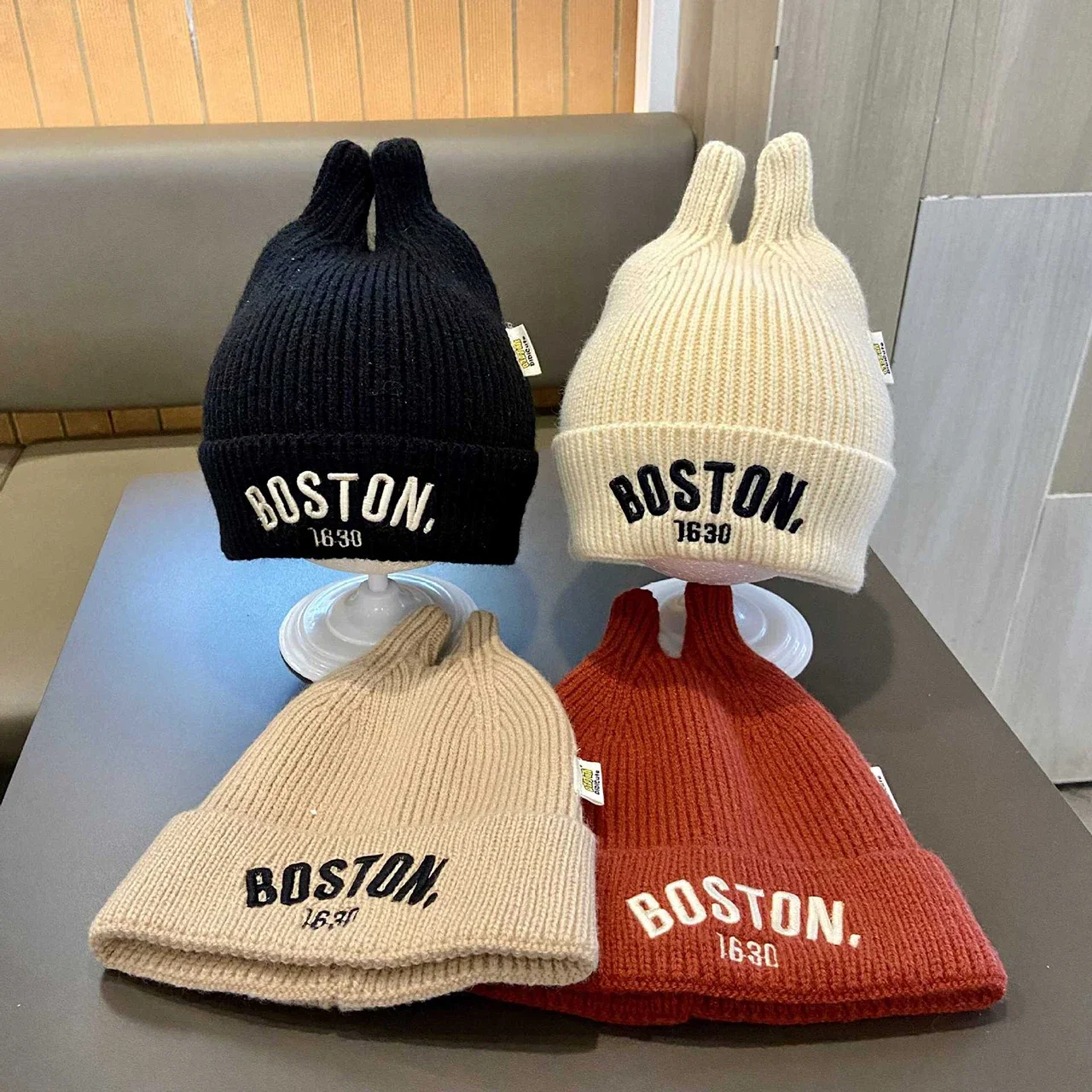 

Winter Warm Baby Knitted Hat Letter Baby Boys Girls Cap Beanies Soft Anti-cold Toddler Kids Hat Bonnet