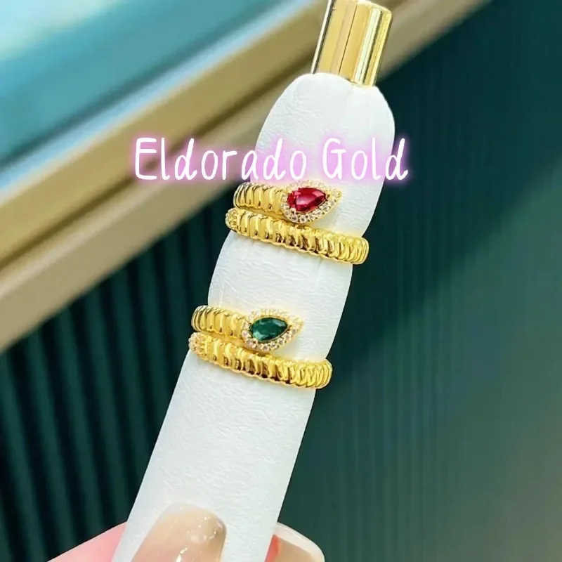 

Eldorado Gold Eldorado 2025 2025Boutique 9999 Luxury Bracelet Ring Set Female Fashion Noble 24K Year Snake Bracelet Open Band