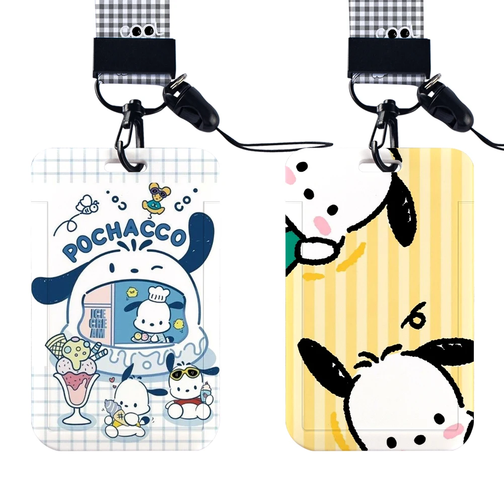 ที่ใส่กุญแจการ์ด ID ที่แขนรูป pochacco พวงกุญแจรูปกระเป๋าเก็บบัตรสุนัขน่ารัก