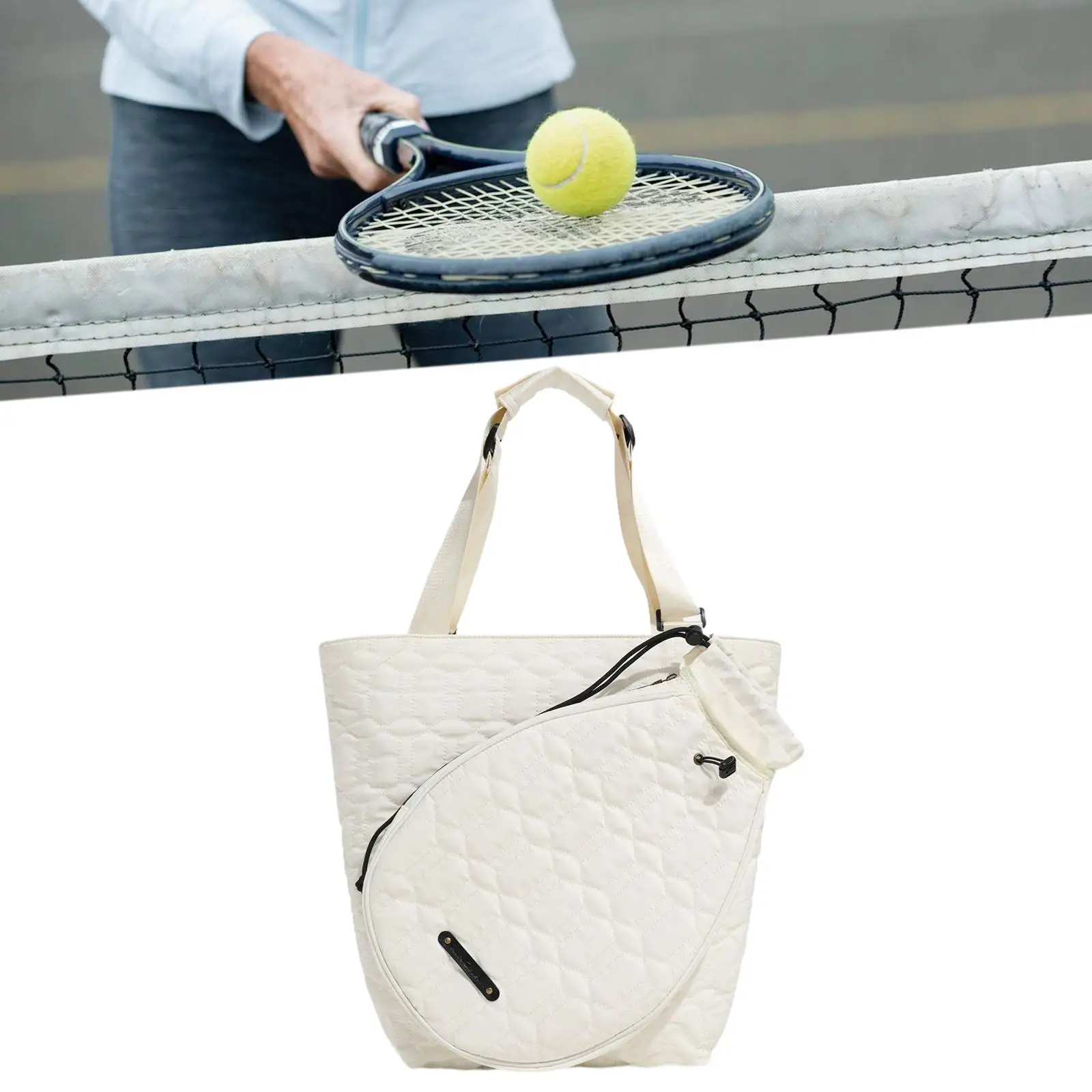 Tennis Tote Bag Badminton Bag Outdoor Sports Adjustable Handle Large Capacity