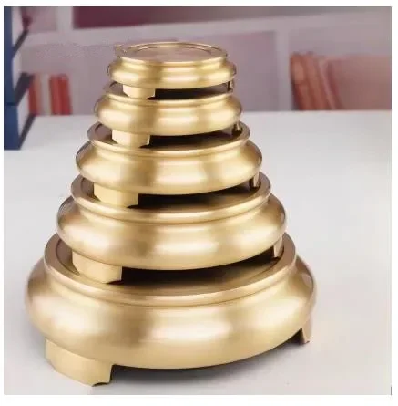 Brass Base Pure Copper Ornaments Elevate The Tray Hulu Jubao Basin Wenchang Tower Base Buddha Statue Incense Burner Base