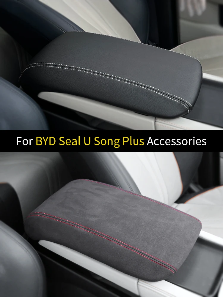 For BYD Seal U Accesorios Leather Protective Cover Car Center Console Armrest Box byd song Plus Champion Edition 2022 2023 2024