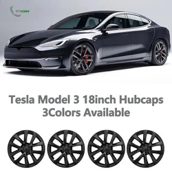 FITKMH Model 3 Hubcaps,18'' Model S Plaid Arachnid Wheels Version covers, Compatible with Model 3 Accessories 2017-2023 Hubcaps