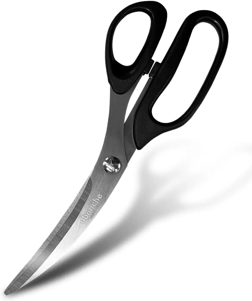 

Korean BBQ Scissors, High Strength Stainless Steel, Curved Blade for Meat & Veggies, Ergonomic Grip, Made in Korea