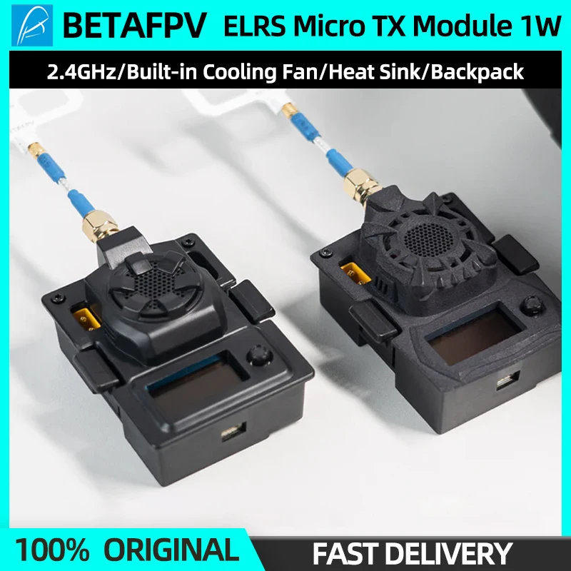 BETAFPV ELRS Micro TX модуль 2,4 г 1 Вт рюкзак встроенный охлаждающий вентилятор Радиатор черная версия ELRS 2,4G RX OpenTX передатчик JR