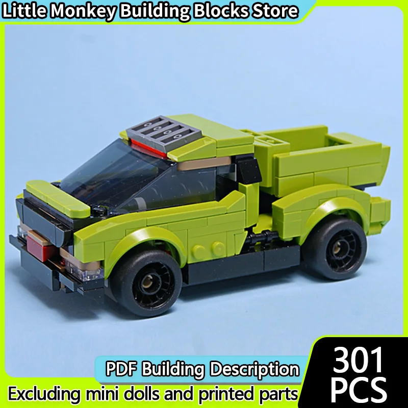 

Speed Racing Car Model MOC Building Bricks Green Freight Dump Truck Modular Technology Children Holiday Gifts Assemble Toys Suit